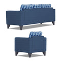 Straight line Plus Bricks 3+1+1 5 Seater Sofa Set (Blue)