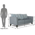 Adorn India Lawson Stripes 3 Seater Sofa (Grey)