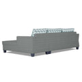 Adorn India Valencia Plus Bricks L Shape 6 Seater Sofa Set (Right Hand Side) (Grey)