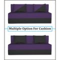 Adorn India Easy Desmond 3 Seater Sofa Cum Bed 5 x 6 (Purple & Black) (1 Year Warranty)