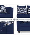 Adorn India Poland L Shape 5 Seater Sofa Set (Right Side) (Blue)