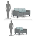 Straight Line Plus Stripes 3+2 5 Seater Sofa Set (Grey)