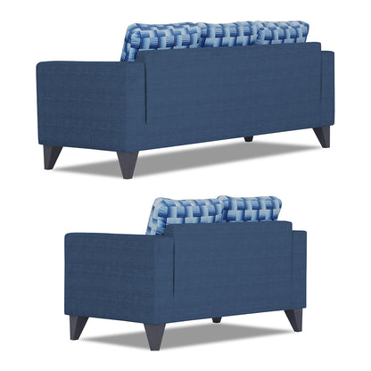 Adorn India Straight line Plus Bricks 3+2 5 Seater Sofa Set (Blue)