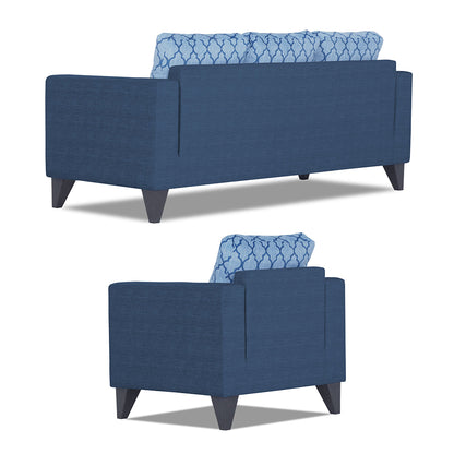 Adorn India Straight line Plus Blossom 3+1+1 5 Seater Sofa Set (Blue)