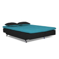 Adorn India Aspen 3 Seater Sofa cumbed(Aqua Blue & Black) (3 Year Warranty)
