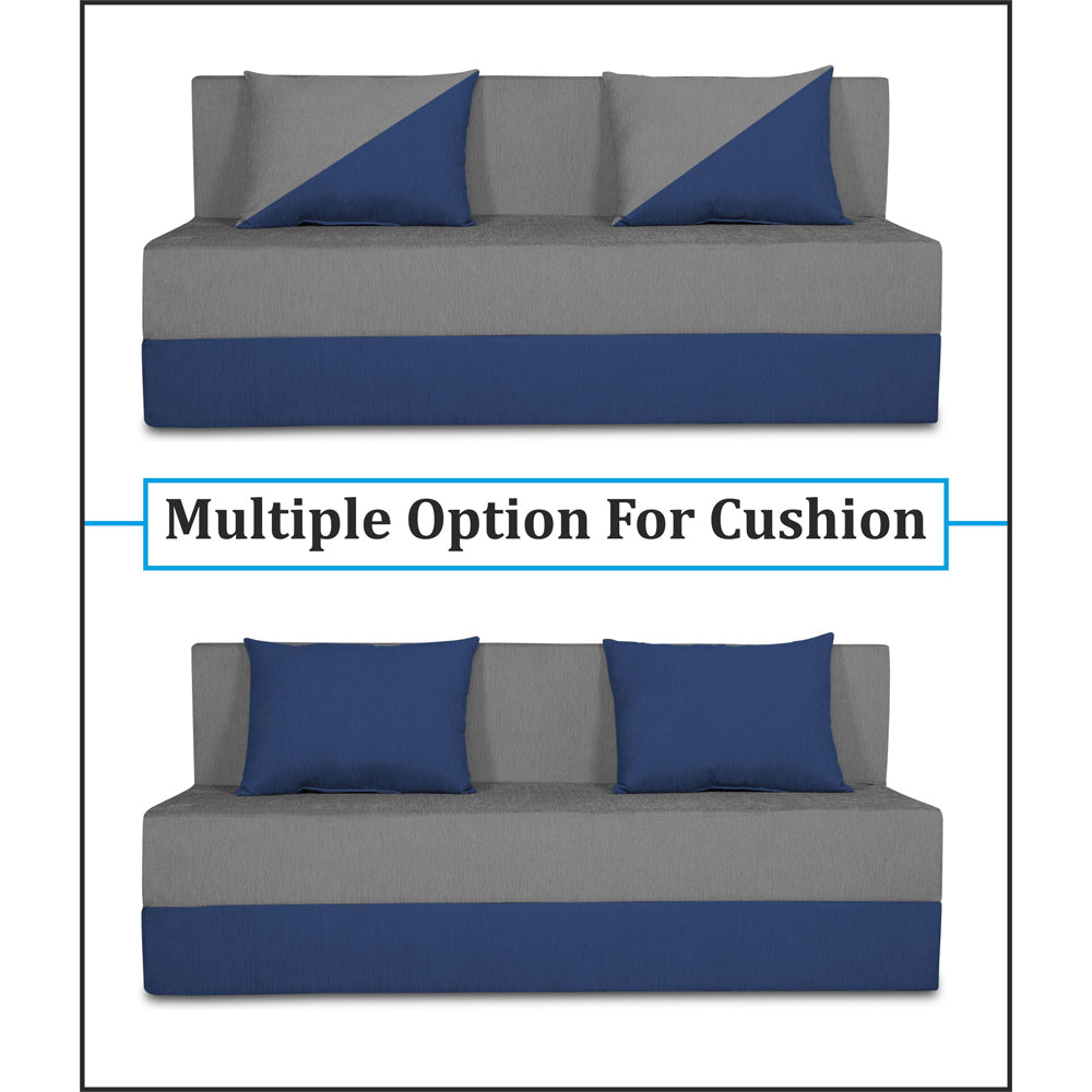 Adorn India Easy Desmond 3 Seater Sofa Cum Bed 6 x 6 (Blue & Grey)