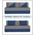 Adorn India Foam Easy Desmond 4 Seater Sofa Cum Bed 6 X 6 (Blue & Grey) (1 Year Warranty)