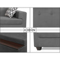 Adorn India Blazer L Shape 6 Seater Sofa Set (Right Side) (Grey)