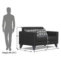 Adorn India Bladen Leatherette 2 Seater Sofa (Black)