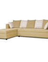 Adorn India Zink Straight line L Shape 6 Seater Sofa Rhombus Cushion (Left Side Handle)(Beige)