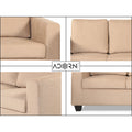 Adorn India Russell 3 Seater Sofa (Beige, Wood)
