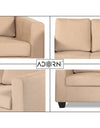Adorn India Russell 3 Seater Sofa (Beige)