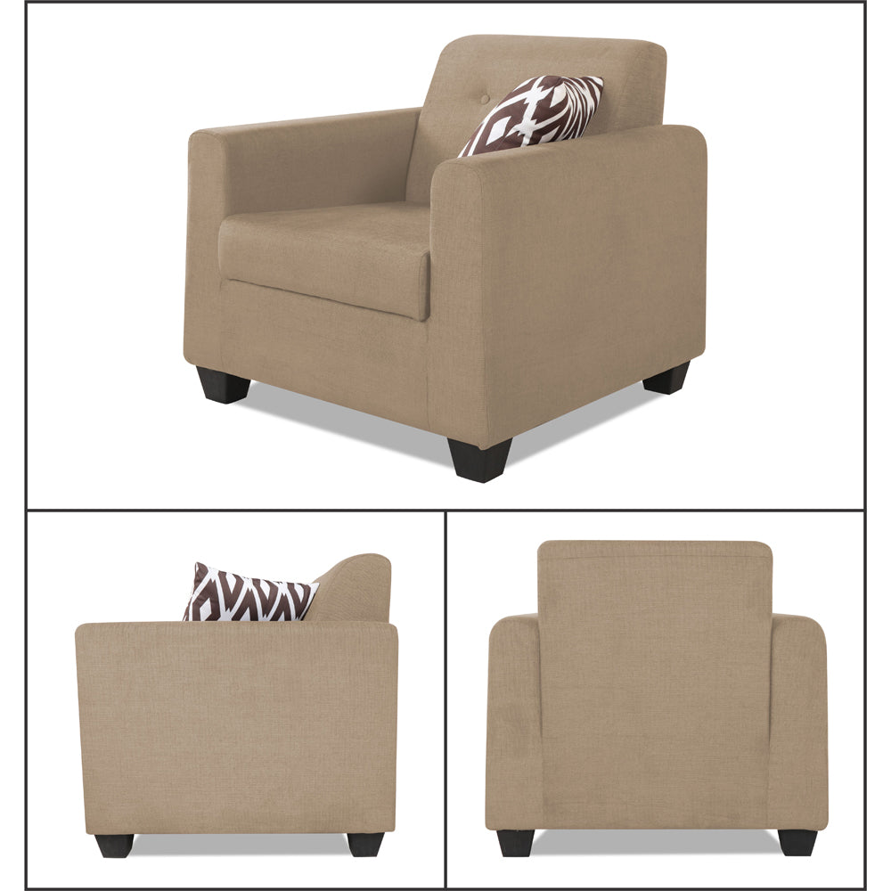 Adorn India Blazer Plus 3-1-1 Five Seater Sofa Set (Beige)