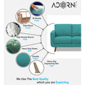 Adorn India Damian 3+2 5 Seater Sofa Set (Aqua Blue) (3 Year Warranty)