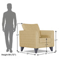 Adorn India Enzo Decent 1 Seater Sofa (Beige)