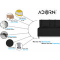 Adorn India Easy Alyn Plus Decent 2 Seater Sofa Cum Bed (4X6) (Black) (1 Year Warranty)