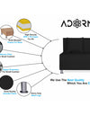 Adorn India Easy Alyn Plus Decent 2 Seater Sofa Cum Bed (4x6) (Black)