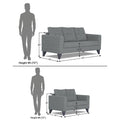 Adorn India Hallton Tufted 3-2 Five Seater Sofa Set (Grey) (3 Year Warranty)