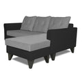 Adorn India Maddox Tufted L Shape 4 Seater Sofa Set RHS (Grey & Black) (3 Year Warranty)