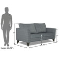 Adorn India Enzo Decent 3 Seater Sofa (Grey)