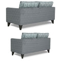 Adorn India Cortina Damask 3+2 5 Seater Sofa Set with Centre Table (Grey)