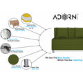Adorn India Easy Alyn Plus Decent 2 Seater Sofa Cum Bed (4x6) (Green) (1 Year Warranty)