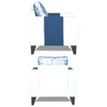 Adorn India Ashley Digitel Print Leatherette Fabric 1 Seater Sofa (Blue & White) (3 Year Warranty)