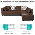 Adorn India Mclain L Shape 6 Seater Sofa (Brown)
