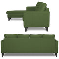 Adorn India Chandler Plain L Shape 5 Seater Sofa Sofa Set Lhs (Green) (3 Year Warranty)