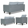Tornado Bricks 3+2+1 6 Seater Sofa Set with Centre Table (Grey)