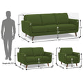 Adorn India Damian 3+2+1 6 Seater Sofa Set (Green) (3 Year Warranty)