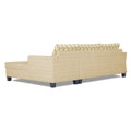 Adorn India Valencia Plus Bricks L Shape 6 Seater Sofa Set (Right Hand Side) (Beige)