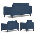 Adorn India Hallton Plain 3+2+1 6 Seater Sofa Set (Blue) (3 Year Warranty)
