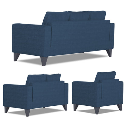 Adorn India Hallton Plain 3-2-1 Six Seater Sofa Set (Blue)