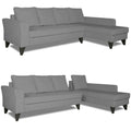 Adorn India Maddox Plain L Shape 6 Seater Sofa Set RHS (Grey) (3 Year Warranty)