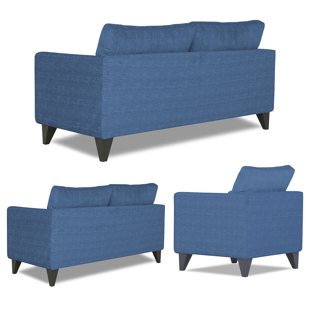 Adorn India Enzo Decent 3+2+1 6 Seater Sofa Set with Centre Table (Blue)