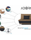 Adorn India Exclusive Two Tone Arden Three Seater Sofa Cum Bed (Camel & Black)