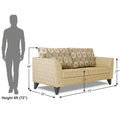 Adorn India Cortina Damask 3 Seater Sofa (Beige)