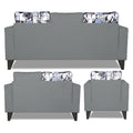 Adorn India Hallton Digitel Print Cushion 3+2+1 6 Seater Sofa Set (Grey) (3 Year Warranty)