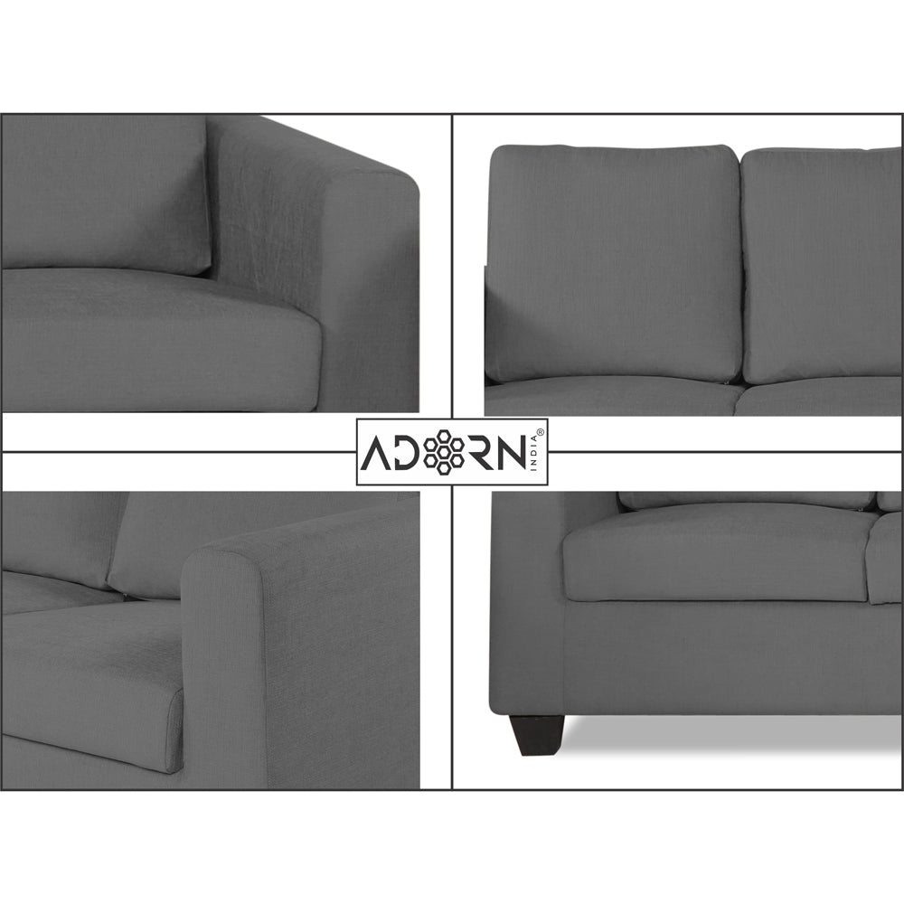 Adorn India Russell 3 Seater Sofa (Grey)