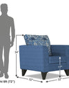 Adorn India Sheldon Crafty (3 Years Warranty) 1 Seater Sofa (Blue) Modern