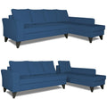 Adorn India Maddox Tufted L Shape 6 Seater Sofa Set RHS (Blue) (3 Year Warranty)