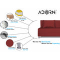 Adorn India Easy Alyn Plus Decent 4 Seater Sofa Cum Bed (6x6) (Maroon)(1 Year Warranty)