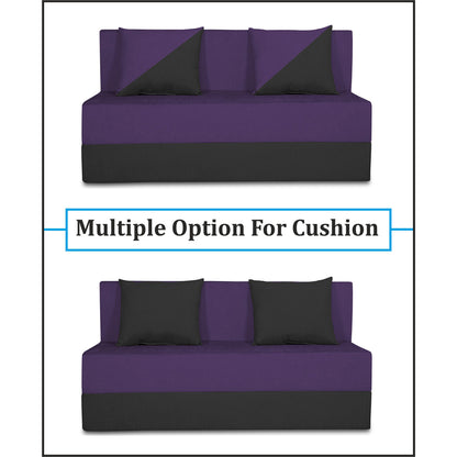 Adorn India Easy Desmond 2 Seater Sofa Cum Bed 4 x 6 (Purple & Black)