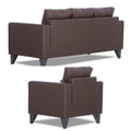 Adorn India Straight line Plus Leatherette 3+1+1 5 Seater Sofa Set (Brown) (3 Year Warranty)