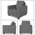 Wood Russell 3-1-1 5 Seater Sofa Set (Grey)