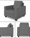 Adorn India Russell 3-1-1 Five Seater Sofa Set (Grey)