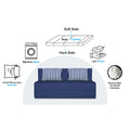 Adorn India Foam Easy Alyn Plus Stripes 3 Seater Sofa Cum Bed (5X6) (Blue) (1 Year Warranty)