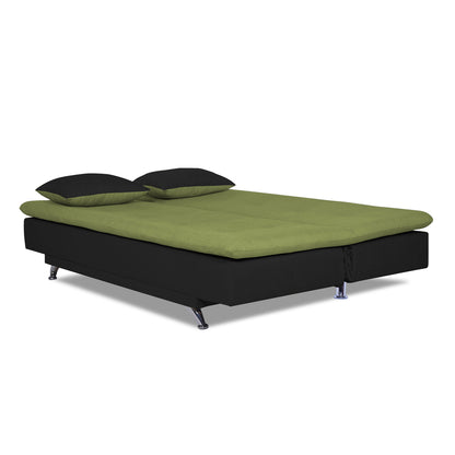 Adorn India Aspen ThreeSeater Sofa cum bed (Green & Black)