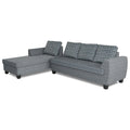 Raiden Bricks Premium L Shape 6 Seater Sofa Set with Center Table (Left Hand Side) (Grey)
